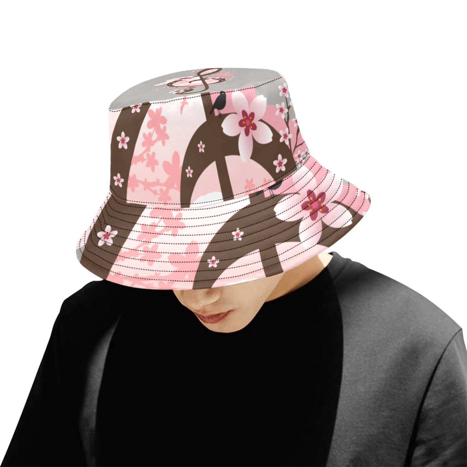 Cherry Blossom Music Unisex Summer Bucket Hat