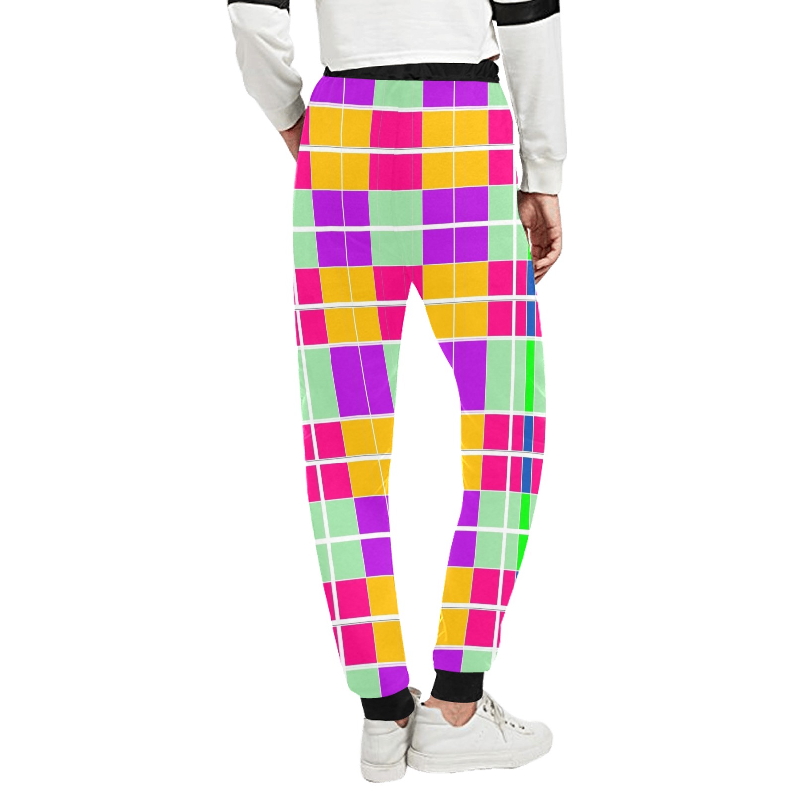 Fractoberry Bright Colors 020 - Squarebright Unisex All Over Print Sweatpants (Model L11)