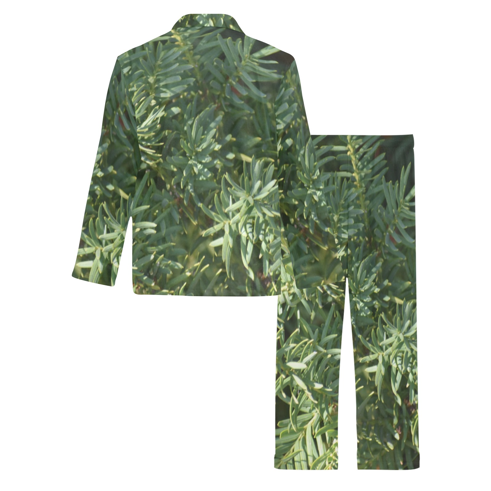 Pine Forest Men's V-Neck Long Pajama Set