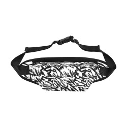 Brush Stroke Black and White Fanny Pack/Large (Model 1676)