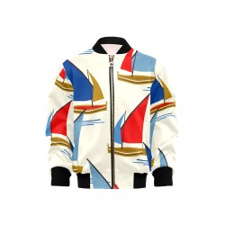 Sailboats Kids' Bomber Jacket with Pockets (Model H40)
