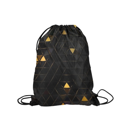 mosaic triangle 7 Medium Drawstring Bag Model 1604 (Twin Sides) 13.8"(W) * 18.1"(H)