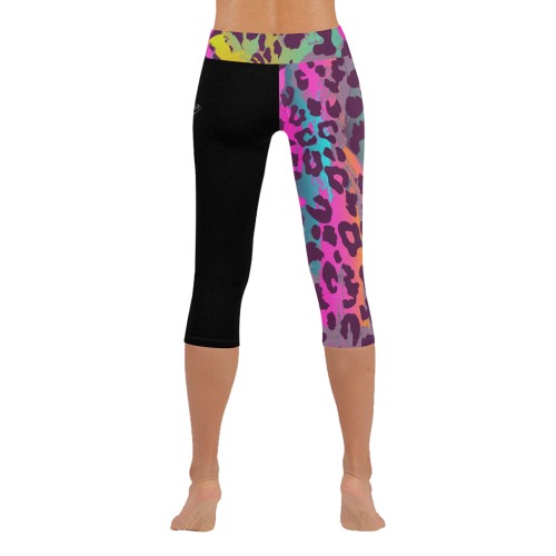 Cheetah brave Women's Low Rise Capri Leggings (Invisible Stitch) (Model L08)