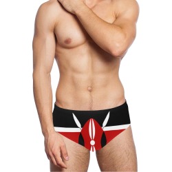 Flag_of_Kenya.svg Men's Swimming Briefs (Model L59)