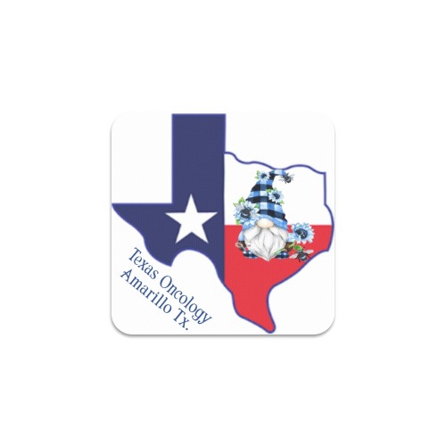 blue knome for cancer Texas State Square Coaster