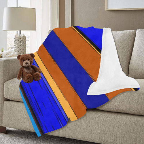 Abstract Blue And Orange 930 Ultra-Soft Micro Fleece Blanket 50"x60" (Thick)