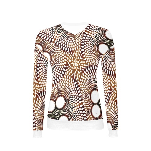 AFRICAN PRINT PATTERN 4 Women's All Over Print V-Neck Sweater (Model H48)