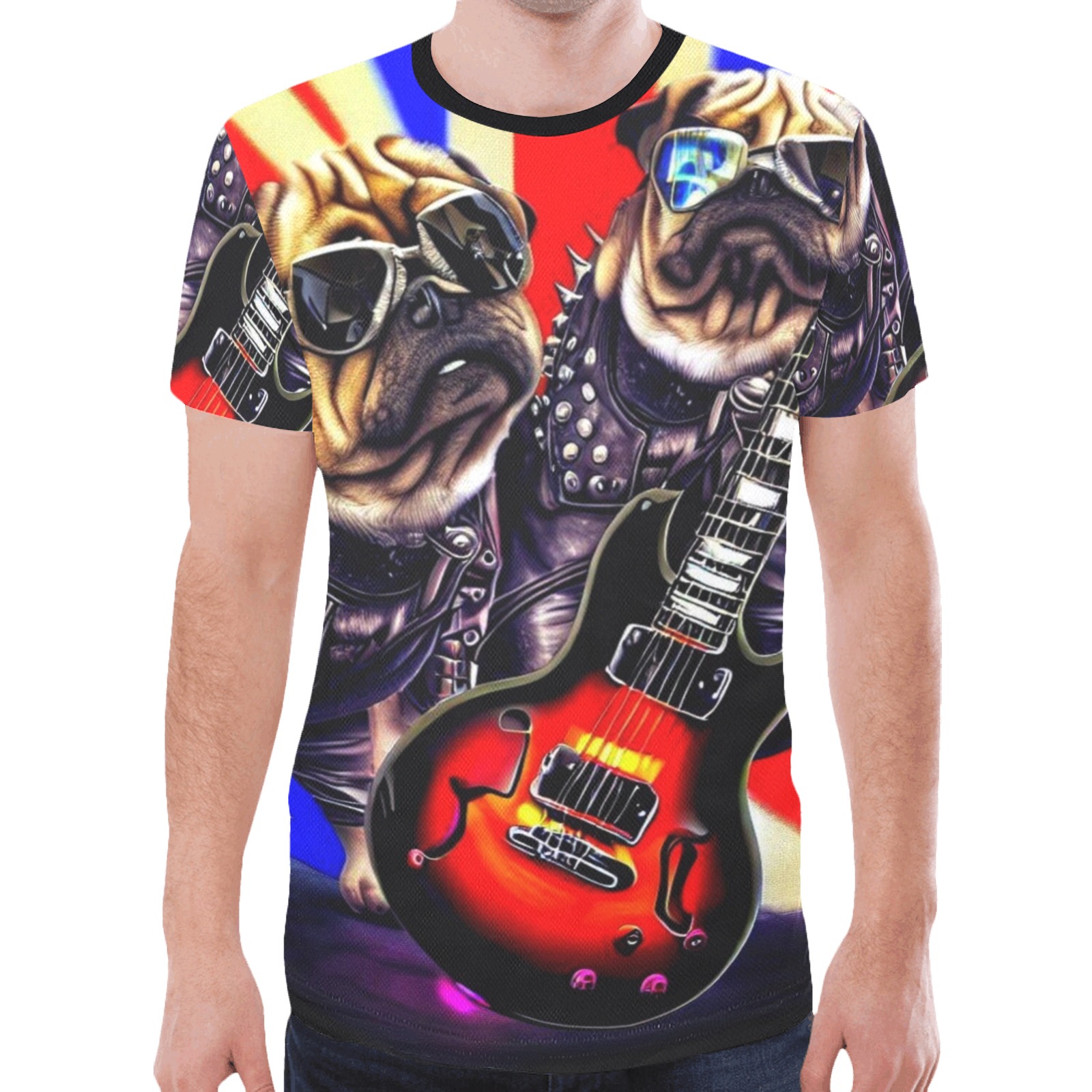 HEAVY ROCK PUG 3 New All Over Print T-shirt for Men (Model T45)