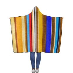 Colorful abstract pattern stripe art Flannel Hooded Blanket 50''x60''