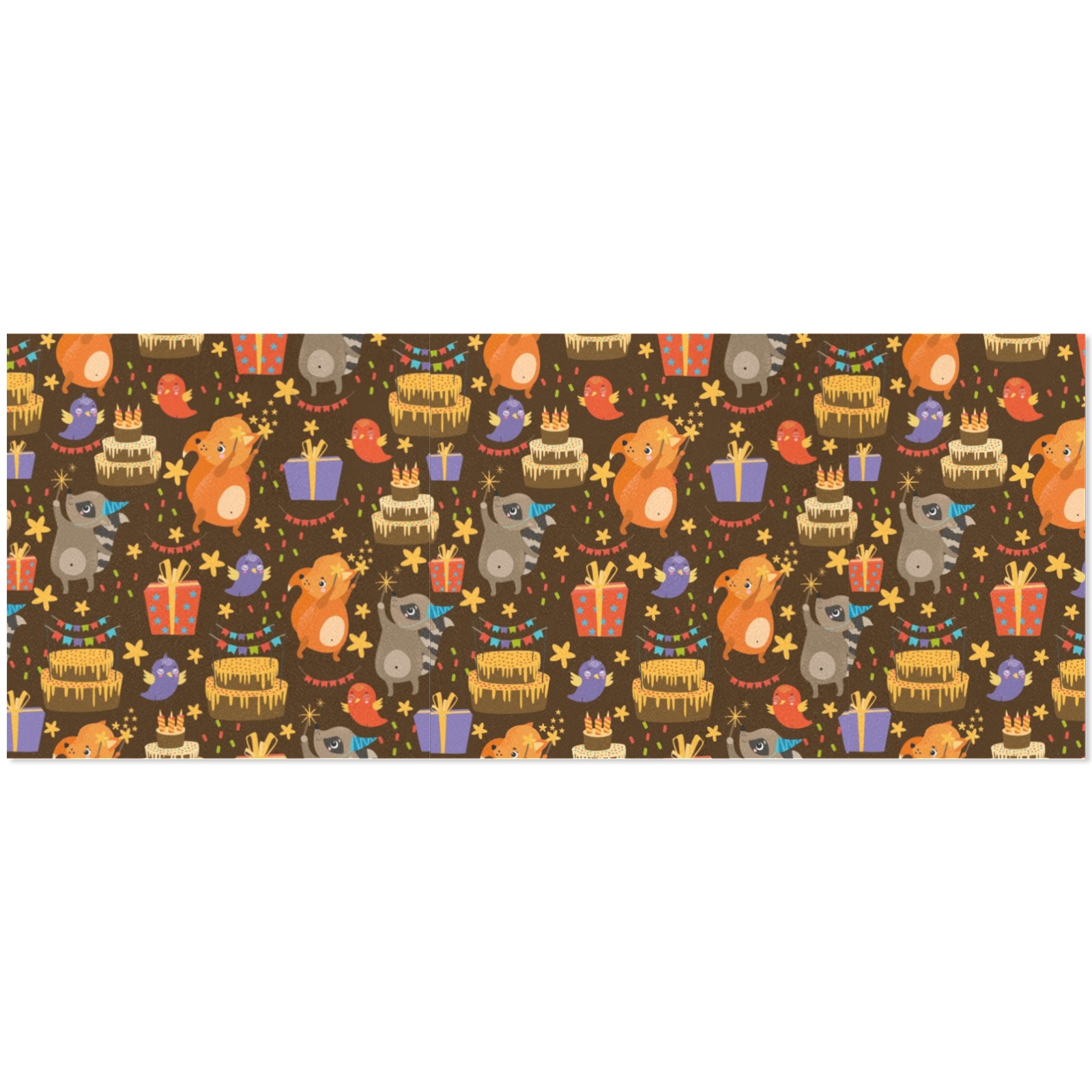 Racoon And Friends Pattern Gift Wrapping Paper 58"x 23" (1 Roll)