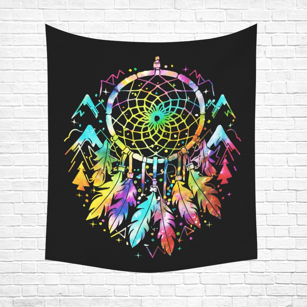 Mystical Mountain Dream Catchers Polyester Peach Skin Wall Tapestry 51"x 60"