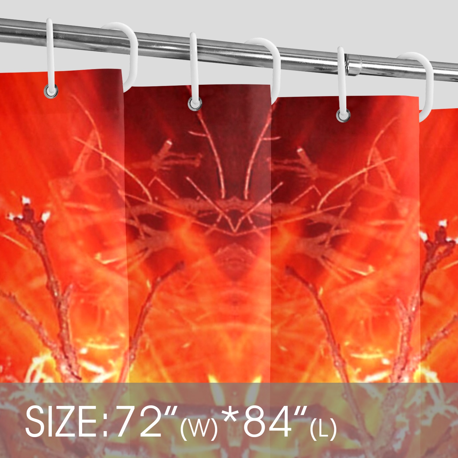 Abstract Fire Shower Curtain 72"x84"