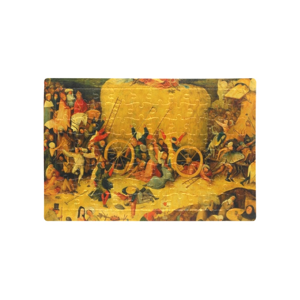 Hieronymus Bosch-The Haywain 4 A4 Size Jigsaw Puzzle (Set of 80 Pieces)