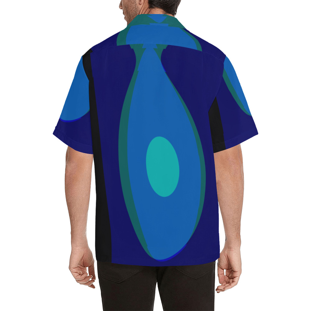 Dimensional Blue Abstract 915 Hawaiian Shirt (Model T58)