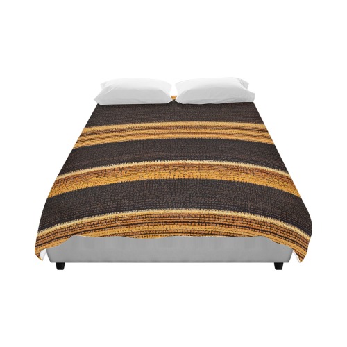 gold and brown striped pattern Duvet Cover 86"x70" ( All-over-print)