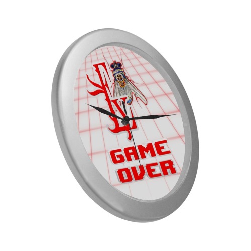 Game Over Collectable Fly Silver Color Wall Clock