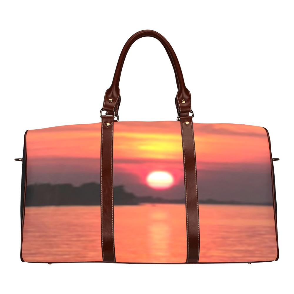 Lady Pink Sunset Collection Waterproof Travel Bag/Small (Model 1639)