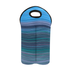 Abstract Blue Horizontal Stripes 2-Bottle Neoprene Wine Bag