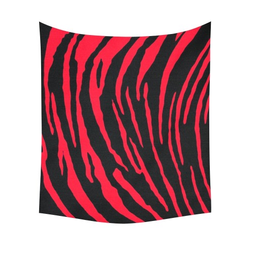 Tiger Stripes Red Cotton Linen Wall Tapestry 51"x 60"