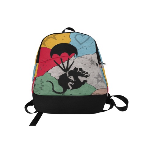 Rat in Love of Banksy Pop Art by Nico Bielow Fabric Backpack for Adult (Model 1659)