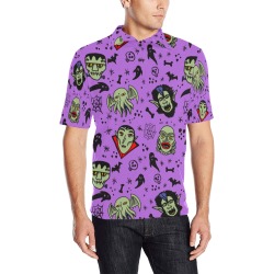 Pattern-Mostri Men's All Over Print Polo Shirt (Model T55)