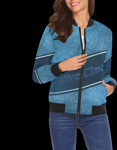 I Have Class All Over Print Bomber Jacket for Women (Model H19)