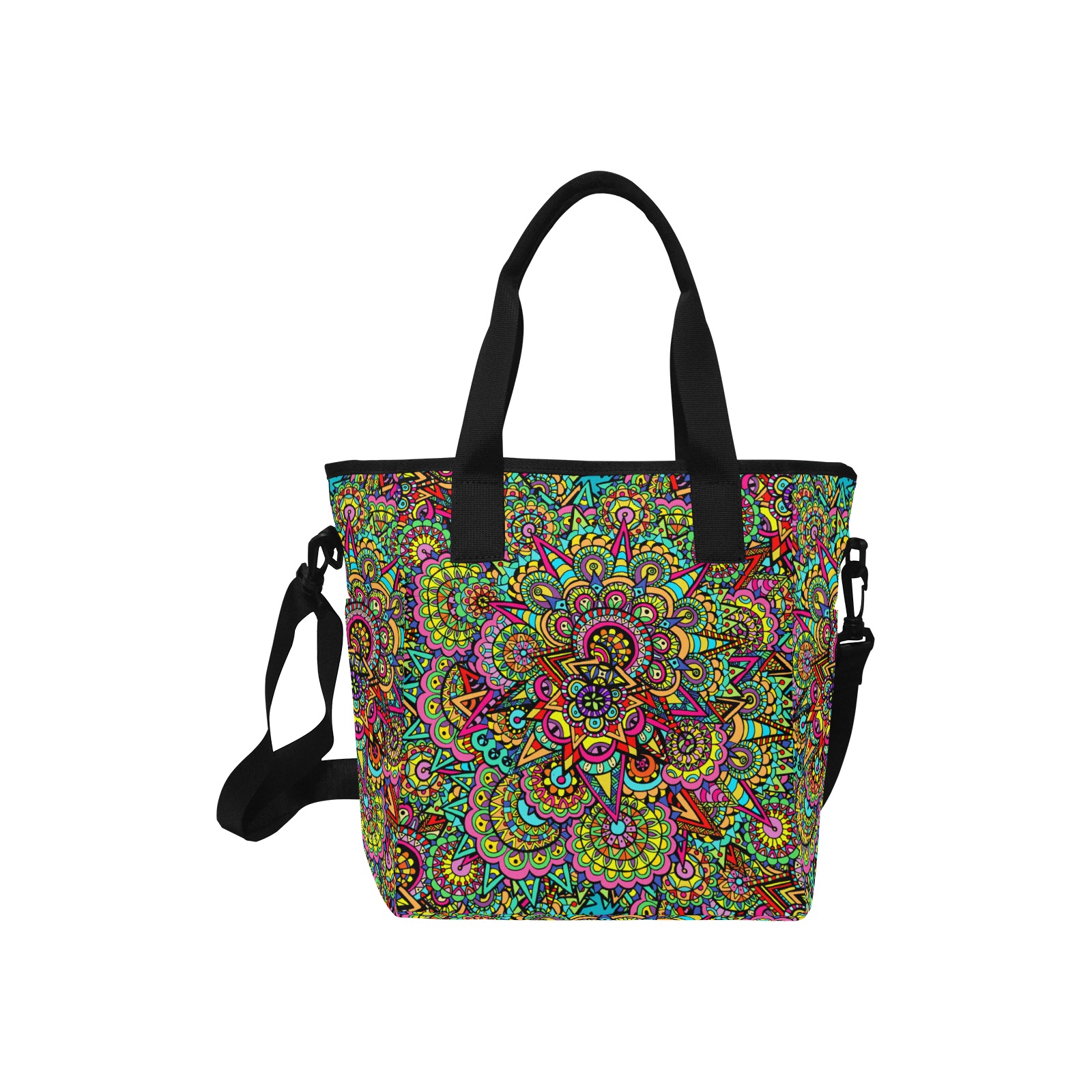 Psychic Celebration Insulated Tote Bag with Shoulder Strap (Model 1724)
