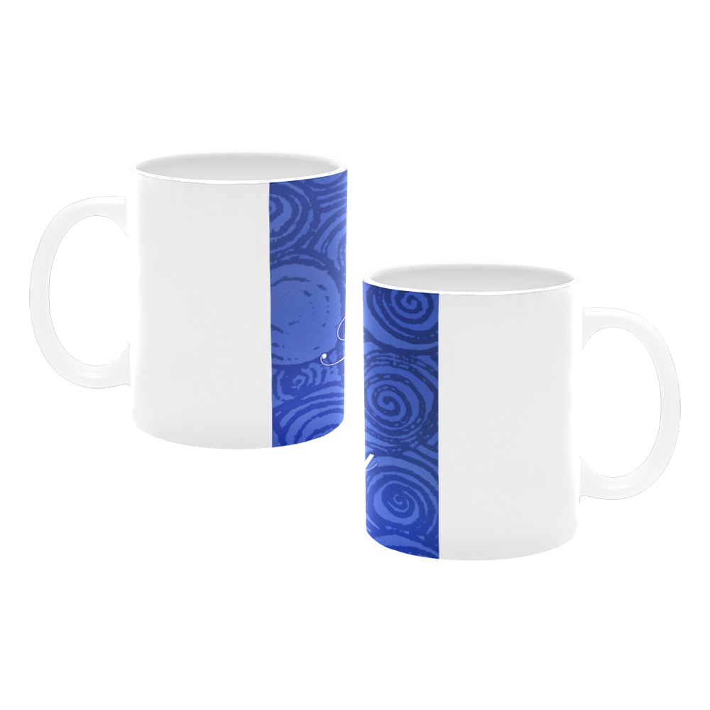 Anniversary Swirls Blue White Mug(11OZ)