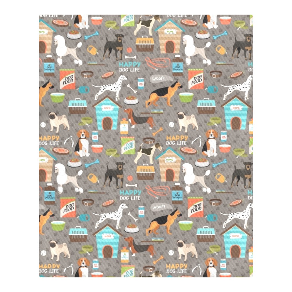 Happy Dog Life Pattern 3-Piece Bedding Set