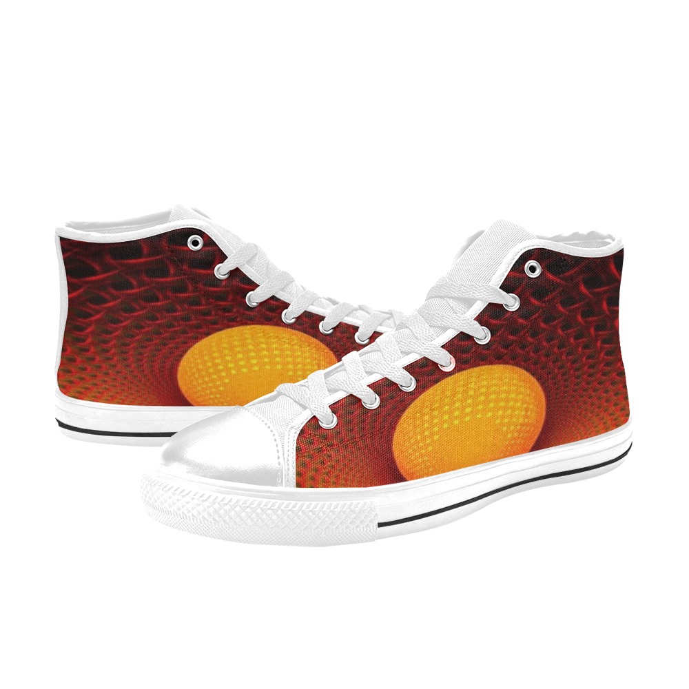 Fractal flowers High Top Canvas Shoes for Kid (Model 017)