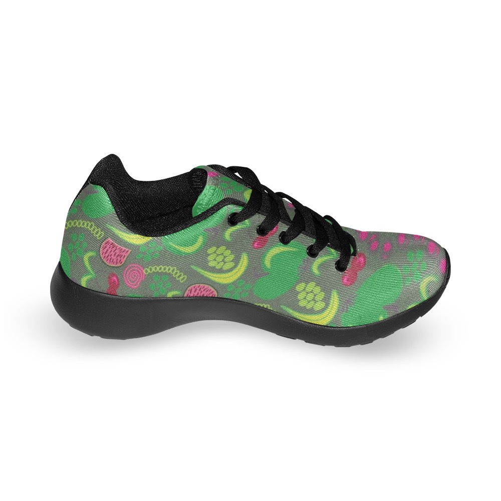 Green&Fruity Pattern Kid's Running Shoes (Model 020)