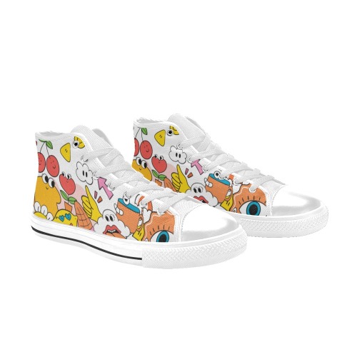 Funnyplayful 2 Kids' High Top Canvas Shoes-4 Sides (Model 017)