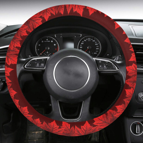 Canada Maple Leaf Steering Wheel Cover with Anti-Slip Insert