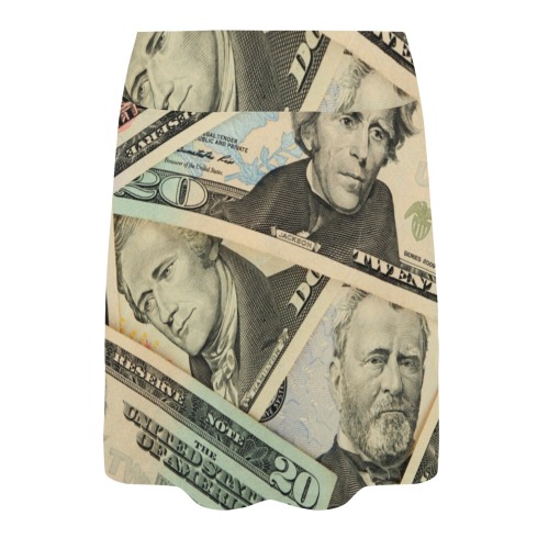 US PAPER CURRENCY Women's Athletic Skirt (Model D64)