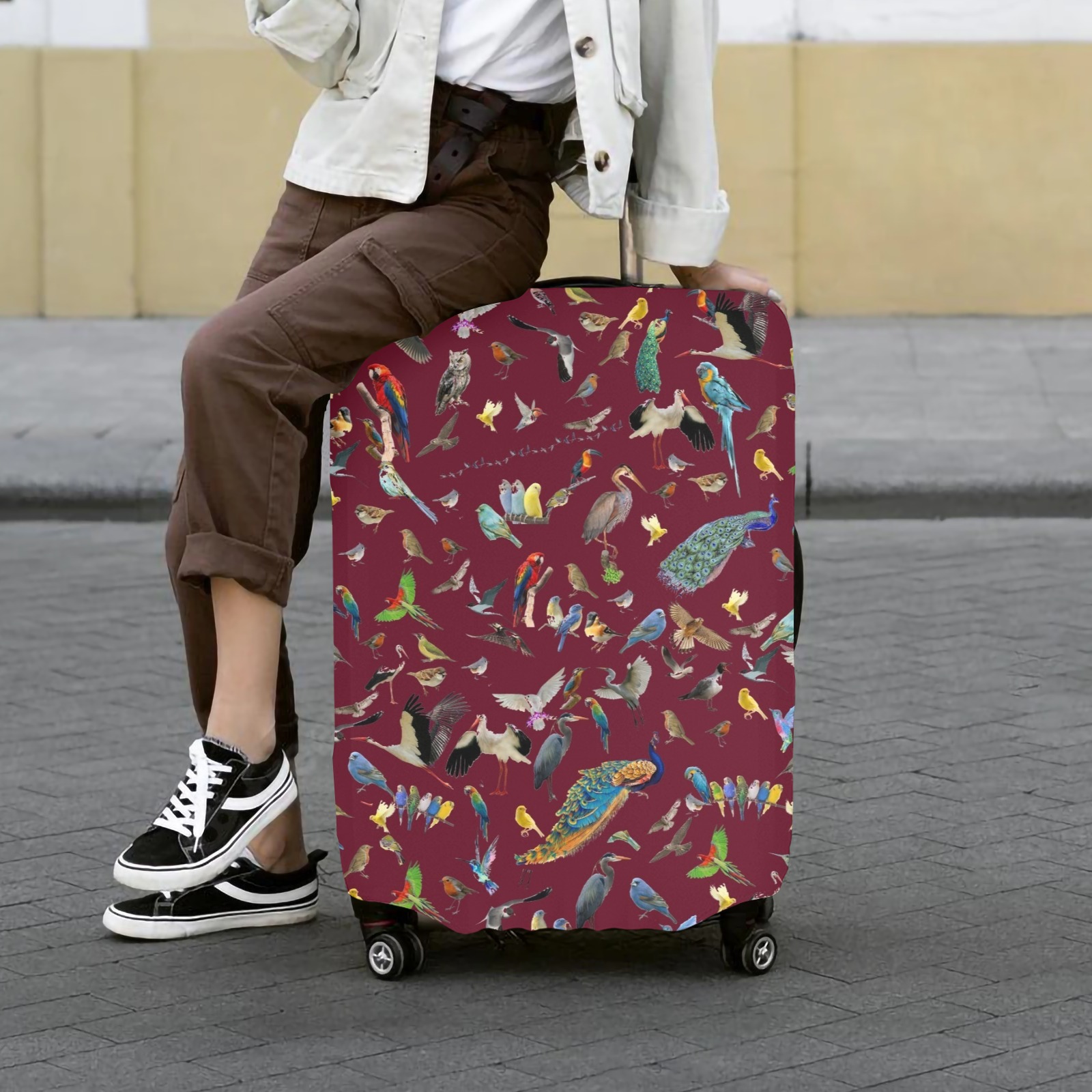 oiseaux 9 Luggage Cover/Extra Large 28"-30"