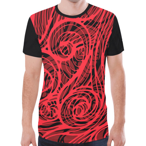 Graffiti Red New All Over Print T-shirt for Men (Model T45)