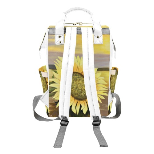 Sunflower Beach Backpack Multi-Function Diaper Backpack/Diaper Bag (Model 1688)
