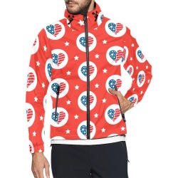 USA Hearts Unisex Windbreaker Unisex All Over Print Windbreaker (Model H23)