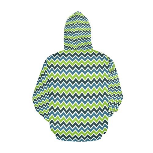 Green Chevron All Over Print Hoodie for Men (USA Size) (Model H13)