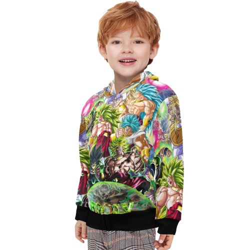 broly full power Little Boys' Zip Up Hoodie (Model H58)