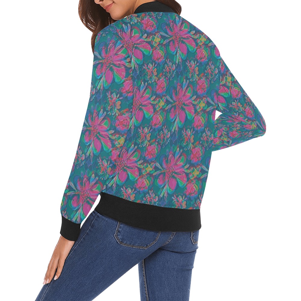 Unique Style Pattern All Over Print Bomber Jacket for Women (Model H19)