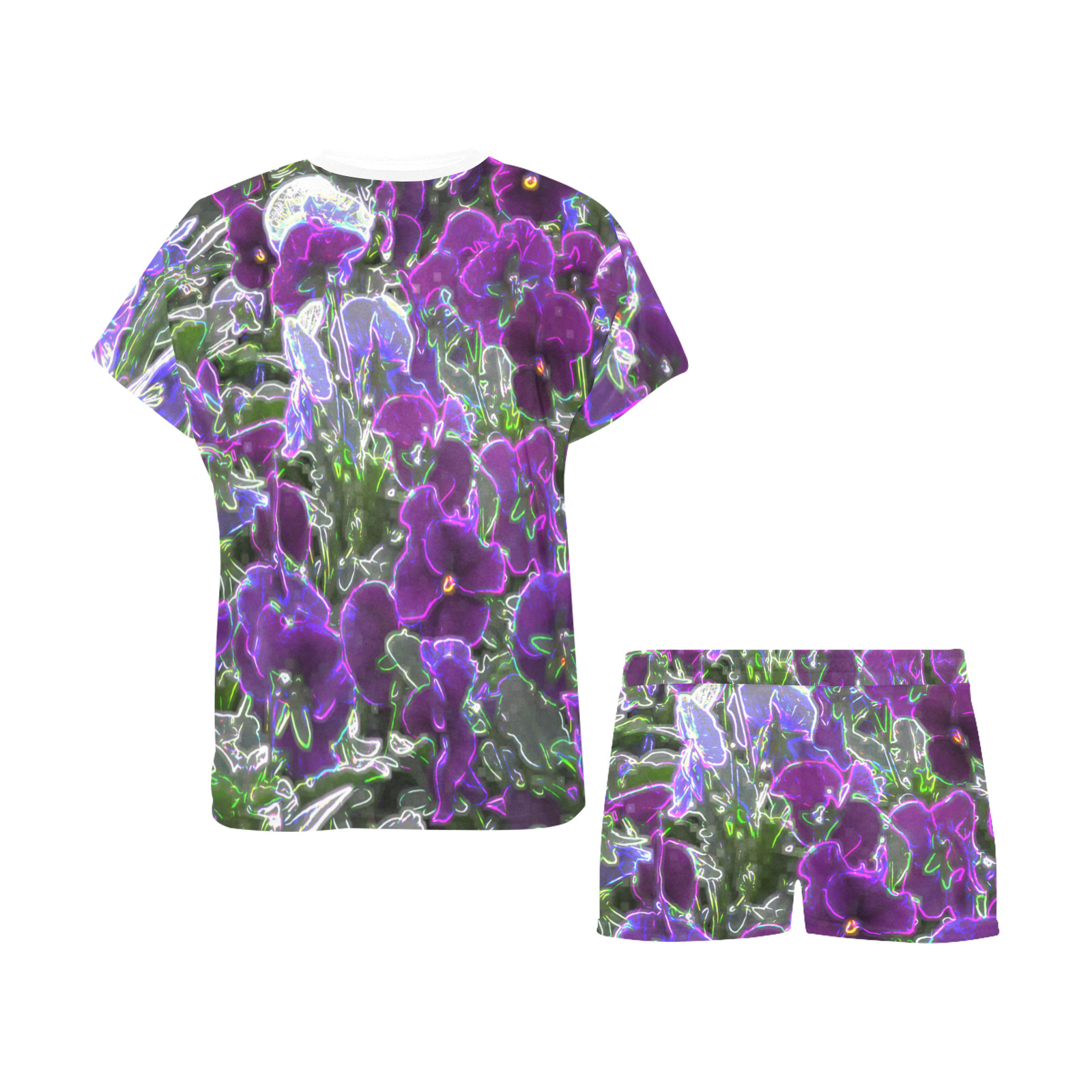 Field Of Purple Flowers 8420 Women's Short Pajama Set