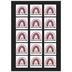 Always be Kind Rainbow Personalized Temporary Tattoo (15 Pieces)