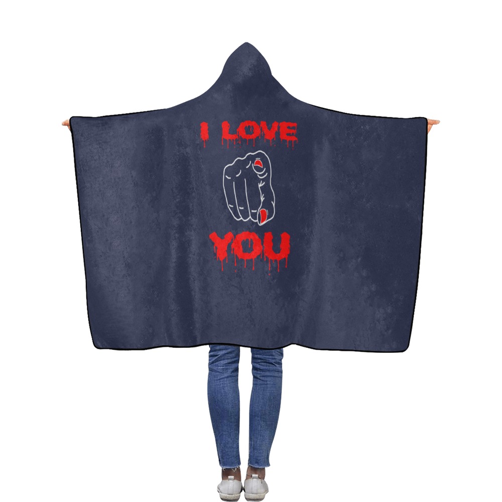 I love you Flannel Hooded Blanket 40''x50''