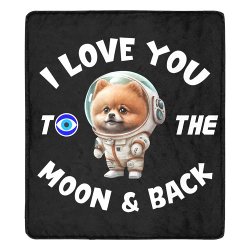 Pomeranian Love You To The Moon & Back Ultra-Soft Micro Fleece Blanket 70''x80''