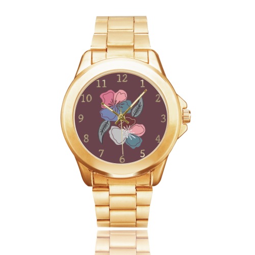 Floral unique Custom Gilt Watch(Model 101)