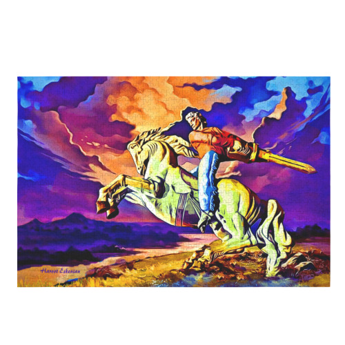 David of Sassoun 1000-Piece Wooden Jigsaw Puzzle (Horizontal)