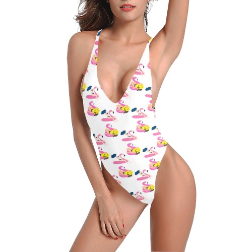 Swan Sexy Low Back One-Piece Swimsuit (Model S09)