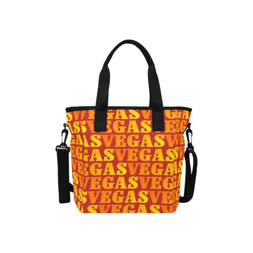 Golden Las VEGAS / Red Insulated Tote Bag with Shoulder Strap (Model 1724)