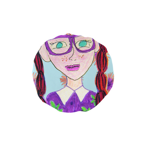 purple glasses girl wall Shower Cap